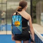 Blue Pickleball Bag for Women and Men Pickleball Backpack Quilted Crossbody Sling Bag Pickle Ball Paddle Bags