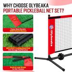5ft / 10ft / 12.5 ft Mini Pickleball Net for Driveway Backyard with 3 Pickleballs, Carry Bag, Chalks, Portable Half Court Small Pickleball Net for Adults Kids Beginners Pros (Red, 10ft)