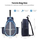 Mosthink Tennis Bag, Pickleball Bags for Women Water-Resistant and Machine Washable Tennis Racket Backpack, Lightweight Sports Bag for Pickleball, Badminton (Deep Blue)