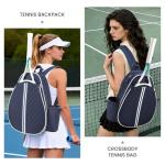 Mosthink Tennis Bag, Pickleball Bags for Women Water-Resistant and Machine Washable Tennis Racket Backpack, Lightweight Sports Bag for Pickleball, Badminton (Deep Blue)