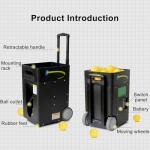 Picklebäll Ball Machine Electric, 40 Ball Capacity PicklebaII Launcher Trainer, Adjustable Speed 10-50km/H, Portable with Pull Handle & Wheels