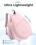 ecosmile Drawstring Tennis Backpack, Puffer Tennis Racket Bag with Shoe Compartment & Wet Pocket Gym Bag for Women, Suitable for Pickleball Tennis Badminton (Pink)