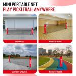 5ft / 10ft / 12.5 ft Mini Pickleball Net for Driveway Backyard with 3 Pickleballs, Carry Bag, Chalks, Portable Half Court Small Pickleball Net for Adults Kids Beginners Pros (Red, 10ft)