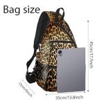 Counullo Pickleball Bag Backpack with Padded Shoulder Straps, Brown Leopard Print Multi-Compartment Sports Bag for Paddles & Gear, Lightweight Nylon Tennis Gym Duffel Bag for Men & Women