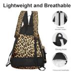 Counullo Pickleball Bag Backpack with Padded Shoulder Straps, Brown Leopard Print Multi-Compartment Sports Bag for Paddles & Gear, Lightweight Nylon Tennis Gym Duffel Bag for Men & Women