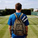 Counullo Pickleball Bag Backpack with Padded Shoulder Straps, Brown Leopard Print Multi-Compartment Sports Bag for Paddles & Gear, Lightweight Nylon Tennis Gym Duffel Bag for Men & Women