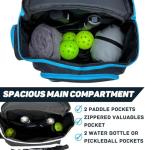 Unisex Pickleball Backpack - Shoe Compartment, Multi Storage