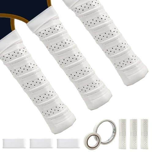 PINMEI Pickleball Paddle Grip Tape 3-Pack, White