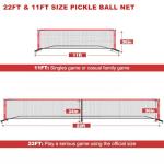 Portable Pickleball Net Set with Wheels, Regulation Size 22 FT & Half Court 11 FT, Steady Metal Frame Pickle Ball Net Set System with Carry Bag for Backyards, Driveways, and Garages (Black&Red)