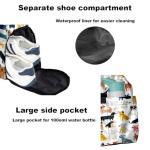 Counullo Colorful Dog Print Sports Duffle Bag - Large Gym Bag with Ventilated Shoe Compartment & Front Racket Sleeve, Waterproof Lightweight for Women Men Tennis Pickleball Travel