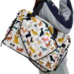 Counullo Colorful Dog Print Sports Duffle Bag - Large Gym Bag with Ventilated Shoe Compartment & Front Racket Sleeve, Waterproof Lightweight for Women Men Tennis Pickleball Travel