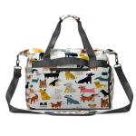 Counullo Colorful Dog Print Sports Duffle Bag - Large Gym Bag with Ventilated Shoe Compartment & Front Racket Sleeve, Waterproof Lightweight for Women Men Tennis Pickleball Travel