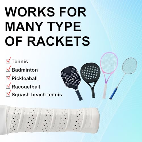 PINMEI Pickleball Paddle Grip Tape 3-Pack, White