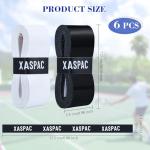 Xaspac 6 Pack Premium Overgrip Tape for Tennis, Pickleball & Badminton - Absorbent Dry Feel, Anti-Slip PU Material, Pre-Cut for Easy Installation, Enhanced Control & Durability (Black/White)