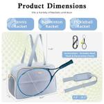 DerHutzucker Tennis Bag for Women with Shoe Compartment, Large Tennis Racket Bag Fits 2 Racquets, Pickleball Gym Sports Tote with Shoulder Strap & Water Bottle Pocket (Blue)