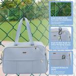DerHutzucker Tennis Bag for Women with Shoe Compartment, Large Tennis Racket Bag Fits 2 Racquets, Pickleball Gym Sports Tote with Shoulder Strap & Water Bottle Pocket (Blue)