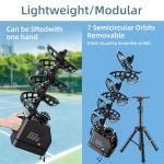 LURECAQING Pickleball Machine, Adjustable Speed & Angles, Pickleball Launcher with Auto Swing Base, Powered by Batteries/AC Power, for All-Level Training(with Remote Control) Upgradedversion