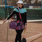 Boulder Bee Crossbody Pickleball Bags, Pickleball Sport Sling Bag for Women, Duffel Bags w Wet Pocket & Shoes Compartment, with Racquet/Paddle Holder (Baroque)