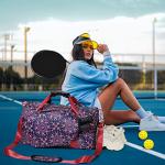 Boulder Bee Crossbody Pickleball Bags, Pickleball Sport Sling Bag for Women, Duffel Bags w Wet Pocket & Shoes Compartment, with Racquet/Paddle Holder (Baroque)