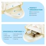 Lufstd Tennis Bags for Women, Quilted Tennis Sling Crossbody Backpack with Hook, Water Resistant Tennis Racket Bags Suitable for Pickleball Badminton,Beige