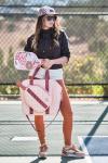 Quilted Pickleball Bag with Adjustable Strap - Peach Color