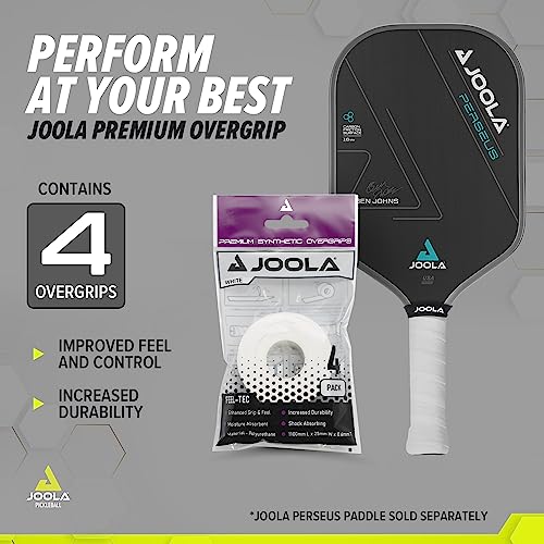 4-Pack JOOLA Pickleball Overgrip for All Rackets, White