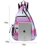 Sucipi Pickleball Bag - Men's -Women's Pickleball Backpack, Adjustable Sling Bag w/Fence Hook/Large Capacity/Safety Pocket-Pink Rainbow