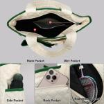 KEQIKAI Tennis Bag, Quilted Water Resistant Tennis Backpack with Racket Compartment for 2-3 Rackets, Multi-Sport Backpack for Pickleball, Badminton, Gym & Travel for Men and Women