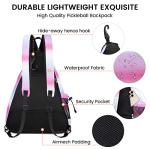 Sucipi Pickleball Bag - Men's -Women's Pickleball Backpack, Adjustable Sling Bag w/Fence Hook/Large Capacity/Safety Pocket-Pink Rainbow