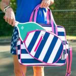 Navy Stripe/Pink Pickleball Bag for Women