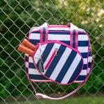 Navy Stripe/Pink Pickleball Bag for Women