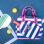 Navy Stripe/Pink Pickleball Bag for Women