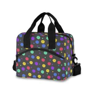Colorful Pickleball Reusable Lunch Tote Bag Box For Women Lunchbox Men Lunch Cooler Insulated Bag Kids For Work Picnic School Boys Girls