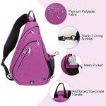 INOXTO Sling Bag, Multipurpose Crossbody Shoulder Bag for Men and Women, Chest Bag Crossbody Daypack for Hiking, Pickleball Bag with Water Bottle Holder for Tennis, Pickleball (Purple)