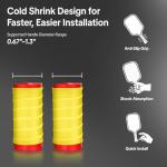 2 Pack Cold Shrink Grip Sleeve for Pickleball Paddle & Tennis Rackets, 3.9"-5.9" Expansion Non-Slip Overgrip, Vibration Dampening Handle Cover for Hammers, Pot Handles & DIY Gear- Yellow