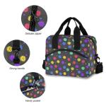 Colorful Pickleball Reusable Lunch Tote Bag Box For Women Lunchbox Men Lunch Cooler Insulated Bag Kids For Work Picnic School Boys Girls
