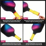 2 Pack Cold Shrink Grip Sleeve for Pickleball Paddle & Tennis Rackets, 3.9"-5.9" Expansion Non-Slip Overgrip, Vibration Dampening Handle Cover for Hammers, Pot Handles & DIY Gear- Yellow