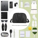 CHICECO Pickleball Tote Bag - Large Black Pickleball Bags for Women, Stylish Nylon Paddle Bag with Adjustable Strap, Stylish Padel bag for 2-4 Paddles and Shoes, Sports Gifts