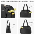 CHICECO Pickleball Tote Bag - Large Black Pickleball Bags for Women, Stylish Nylon Paddle Bag with Adjustable Strap, Stylish Padel bag for 2-4 Paddles and Shoes, Sports Gifts