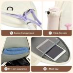 Ohlukies Tennis Bags for Women, Waterproof Crossbody Sling Pickleball backpack,Tennis Racket Bag,Ideal Gift for Girls Sports Lovers (White)