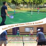 Pickleball Net Set with Wheels, Portable Pickleball Net with Fiberglass Paddles Set of 4, Outdoor Pickleballs, Court Marking Kit and Carrying Bag for Home, Driveway, Backyard