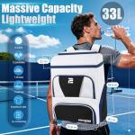 ESCRODOI Pickleball Bag Backpack with Shoe Compartment & Cooler, Large Pickleball Sport Backpack for Men&Women, Multi-Pocket Gym Bags for Sports&Work with Laptop Compartment, White