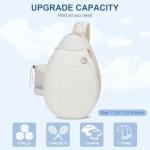 KAVIGOR Tennis Bag Holds 2 Rackets, Quilted Tennis Backpack, Waterproof Crossbody Sling Pickleball Bags for Women, Men and Youth