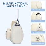 KAVIGOR Tennis Bag Holds 2 Rackets, Quilted Tennis Backpack, Waterproof Crossbody Sling Pickleball Bags for Women, Men and Youth