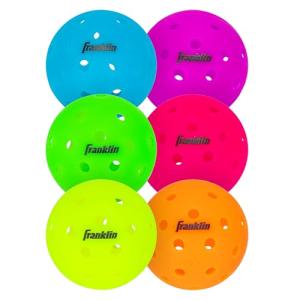 Franklin Sports Neon X-40 Outdoor Pickleballs - USA Pickleball (USAPA) Official Pickleball Balls - Regulation Size Outdoor Court Pickleballs - Official Pickleball of US Open - Vellum Neon - 6 Pack