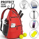 Athletico Sling Bag - Crossbody Backpack for Pickleball, Tennis, Racketball, and Travel for Men and Women (Red)