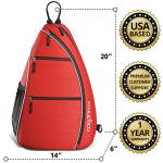 Athletico Sling Bag - Crossbody Backpack for Pickleball, Tennis, Racketball, and Travel for Men and Women (Red)