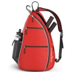 Athletico Sling Bag - Crossbody Backpack for Pickleball, Tennis, Racketball, and Travel for Men and Women (Red)