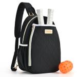 VELADAY Pickleball Bag for Women, Quilted Stylish Sling Bag, Adjustable Shoulder Strap, 2 Storage Compartment Holds Paddles, Balls,Shoes, Black