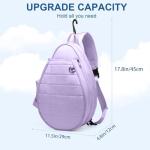 Ebnsksio Tennis Bag, Quilted Tennis Backpack Holds 2 Rackets, Waterproof Crossbody Sling Pickleball Bags For Women, Men And Youth